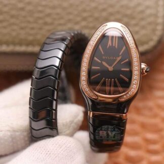AAA Replica Bvlgari Serpenti 102532 BV Factory Rose Gold Diamond Ladies Watch