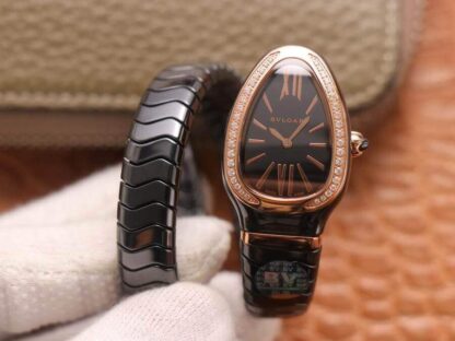 AAA Replica Bvlgari Serpenti 102532 BV Factory Rose Gold Diamond Ladies Watch