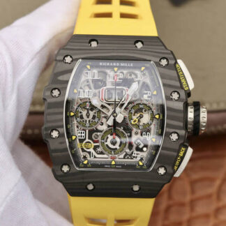 AAA Replica Richard Mille RM11-03 KV Factory Yellow Strap Mens Watch