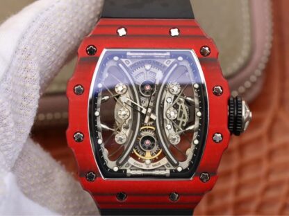 AAA Replica Richard Mille RM53-01 KV Factory Red Skeleton Dial Mens Watch