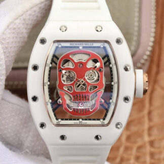 AAA Replica Richard Mille RM52-01 KV Factory White Ceramic Skeleton Dial Mens Watch