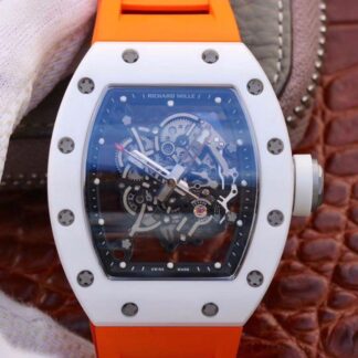 AAA Replica Richard Mille RM055 KV Factory Swiss ETA8215 Orange Rubber Strap Mens Watch