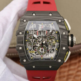 AAA Replica Richard Mille RM11-03 KV Factory Red Rubber Strap Mens Watch
