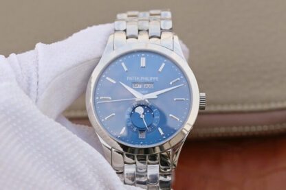 AAA Replica Patek Philippe Complications 5396/1G-001 KM Factory Blue Dial Mens Watch