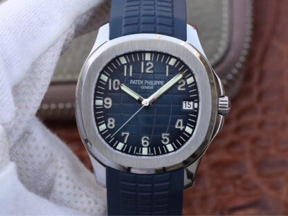 AAA Replica Patek Philippe Aquanaut 5168G-001 ZF Factory Stainless Steel Blue Dial Mens Watch