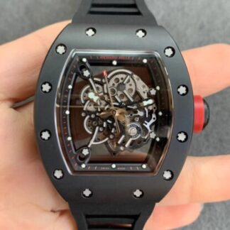 AAA Replica Richard Mille RM055 KV Factory V2 Ceramic Case Black Strap Mens Watch