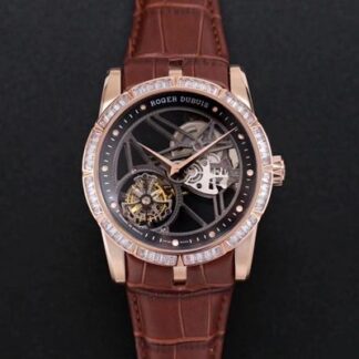 AAA Replica Roger Dubuis Excalibur RDDBEX0404 JB Factory V3 Tourbillon Rose Gold Diamond Mens Watch