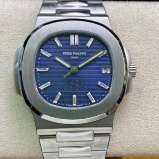 AAA Replica Patek Philippe Nautilus 5711/1P 40th Anniversary PPF Factory Stainless Steel Blue Dial Mens Watch