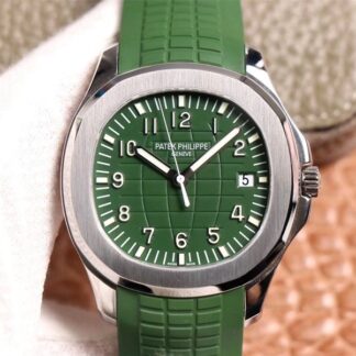 AAA Replica Patek Philippe Aquanaut 5168G ZF factory Stainless Steel Green Dial Mens Watch