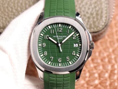 AAA Replica Patek Philippe Aquanaut 5168G ZF factory Stainless Steel Green Dial Mens Watch