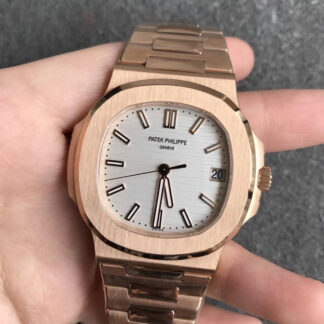 AAA Replica Patek Philippe Nautilus 5711/1R-001 PPF Factory V4 Rose Gold White Dial Mens Watch