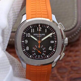AAA Replica Patek Philippe Aquanaut 5968A-001 Swiss ETA7750 Orange Rubber Strap Mens Watch