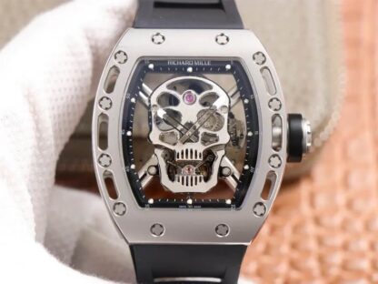 AAA Replica Richard Mille RM52-01 Tourbillon JB Factory Titanium Skull Dial Mens Watch