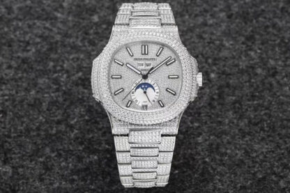 AAA Replica Patek Philippe Nautilus 5726/1A-014 R8 Factory Full diamond dial Mens Watch