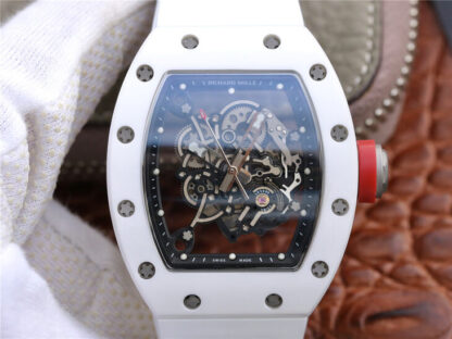 AAA Replica Richard Mille RM055 KV Factory White Ceramic Skeleton Dial Mens Watch