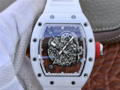 AAA Replica Richard Mille RM055 KV Factory Ceramic White Rubber Strap Mens Watch