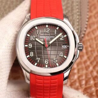 AAA Replica Patek Philippe Aquanaut 5167A-012 ZF Factory Red Rubber Strap Mens Watch