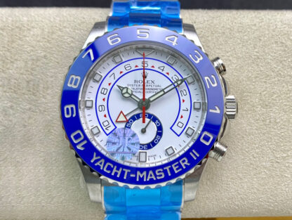 AAA Replica Rolex Yacht-Master M116680-0002 JF Factory Blue Bezel Mens Watch