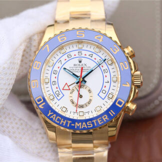 AAA Replica Yacht-Master II M116688-0002 JF Factory Yellow Gold White Dial Mens Watch