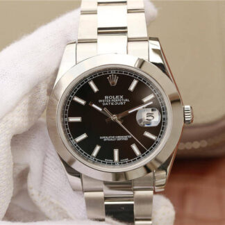 AAA Replica Rolex Datejust M126300-0011 EW Factory Stainless Steel Black Dial Mens Watch