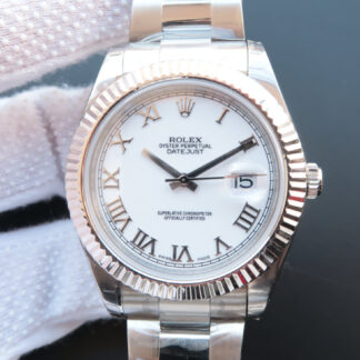 AAA Replica Rolex Datejust M126334-0023 EW Factory Stainless Steel White Dial Mens Watch