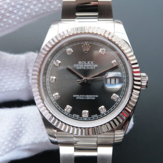 AAA Replica Rolex Datejust M126334-0005 EW Factory Diamond Grey Dial Mens Watch