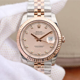 AAA Replica Rolex Datejust M126331-0008 EW Factory Diamond Pink Dial Mens Watch