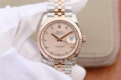 AAA Replica Rolex Datejust M126331-0008 EW Factory Diamond Pink Dial Mens Watch