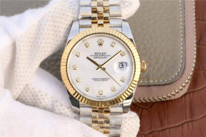 AAA Replica Rolex Datejust M126333-0018 EW Factory Yellow Gold White Dial Mens Watch