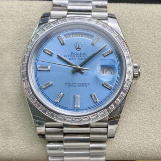 AAA Replica Rolex Day Date 228396TBR EW Factory Blue Dial Mens Watch