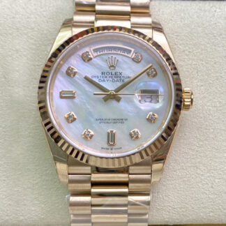 AAA Replica Rolex Day Date M128235-0029 EW Factory White Mother-Of-Pearl Dial Mens Watch
