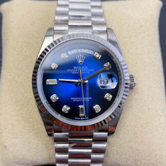 AAA Replica Rolex Day Date M128239-0023 EW Factory Diamond Gradient Blue Dial Mens Watch