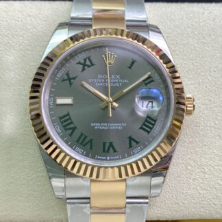AAA Replica Rolex Datejust M126333-0019 EW Factory Yellow Gold Grey Dial Mens Watch