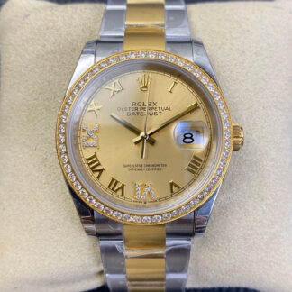 AAA Replica Rolex Datejust 126283 EW Factory Gold Dial Mens Watch