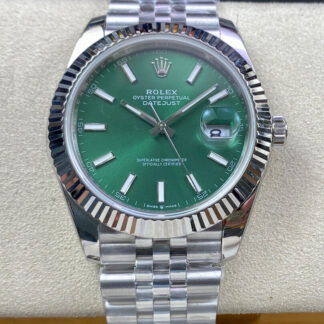 AAA Replica Rolex Datejust M126334-0028 41MM EW Factory Stainless Steel Green Dial Mens Watch
