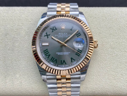 AAA Replica Rolex Datejust M126331-0016 EW Factory Rose Gold Dark Grey Dial Mens Watch