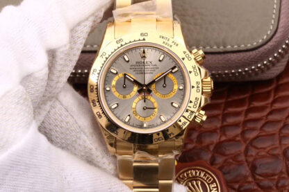 AAA Replica Rolex Daytona Cosmograph 116508 JH Factory Yellow Gold Grey Dial Mens Watch