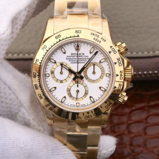 AAA Replica Rolex Daytona Cosmograph M116508-0001 JH Factory Yellow Gold White Dial Mens Watch