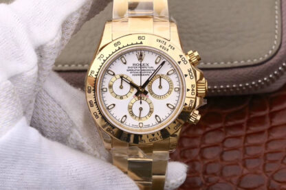 AAA Replica Rolex Daytona Cosmograph M116508-0001 JH Factory Yellow Gold White Dial Mens Watch