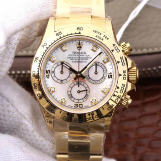AAA Replica Rolex Daytona Cosmograph 116528-78598 JH Factory Diamond White Dial Mens Watch