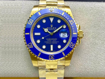 AAA Replica Rolex Submariner M116618LB-0003 VS Factory Yellow Gold Blue Dial Mens Watch