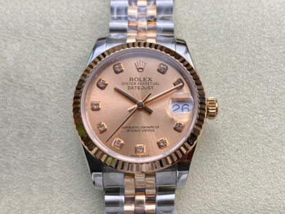 AAA Replica Rolex Datejust M278271-0024 31MM BP Factory Diamond Rose Gold Dial Ladies Watch