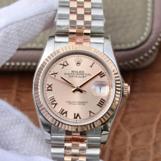 AAA Replica Rolex Datejust 116231 36MM GM Factory Rose Gold Pink Dial Ladies Watch