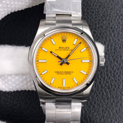 AAA Replica Rolex Oyster Perpetual M277200-0005 31MM EW Factory Yellow Dial Ladies Watch