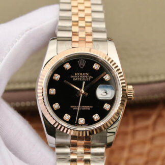 AAA Replica Rolex Datejust 116231 GM Factory Black Dial Mens Watch