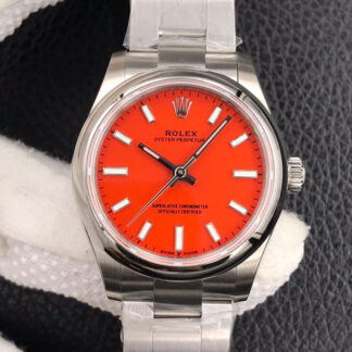 AAA Replica Rolex Oyster Perpetual M277200-0008 31MM EW Factory Red Dial Ladies Watch