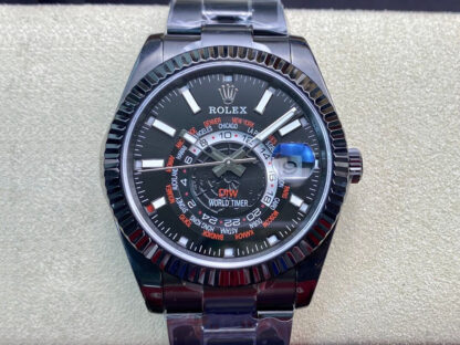 AAA Replica Rolex Sky Dweller 40MM WWF Factory DIW Stainless Steel Black Dial Mens Watch