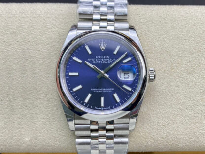AAA Replica Rolex Datejust M126200-0006 EW Factory Stainless Steel Blue Dial Mens Watch