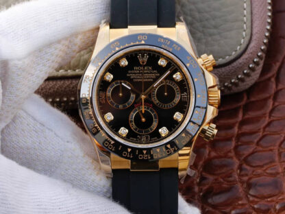 AAA Replica Rolex Daytona Cosmograph M116518ln-0046 JH Factory Diamond Black Dial Mens Watch