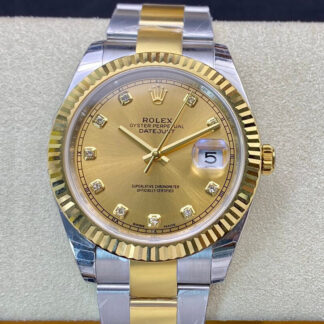 AAA Replica Rolex Datejust M126333-0011 EW Factory Yellow Gold Diamond Dial Mens Watch
